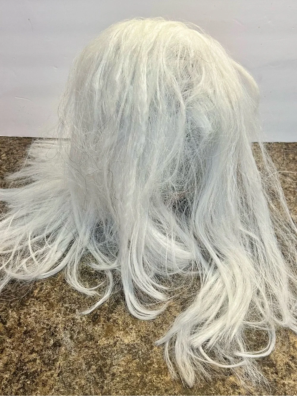 Long White Wizard Mask with Beard and Hair